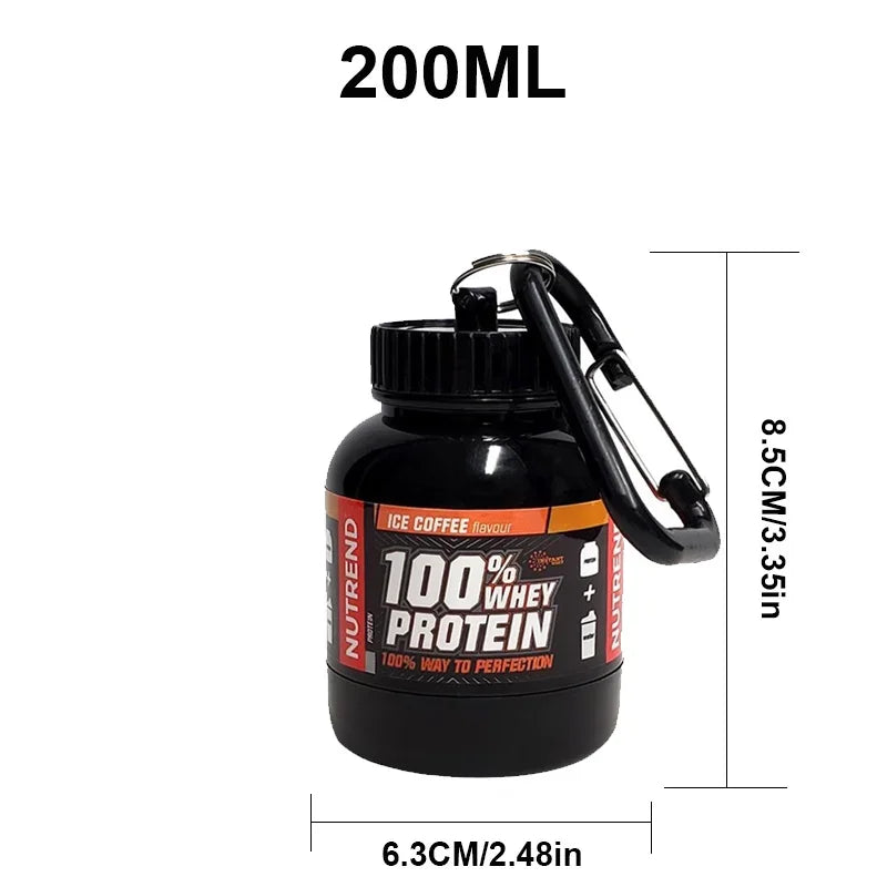 Portable Protein Powder Supplement Container – Lightweight Storage Bottle