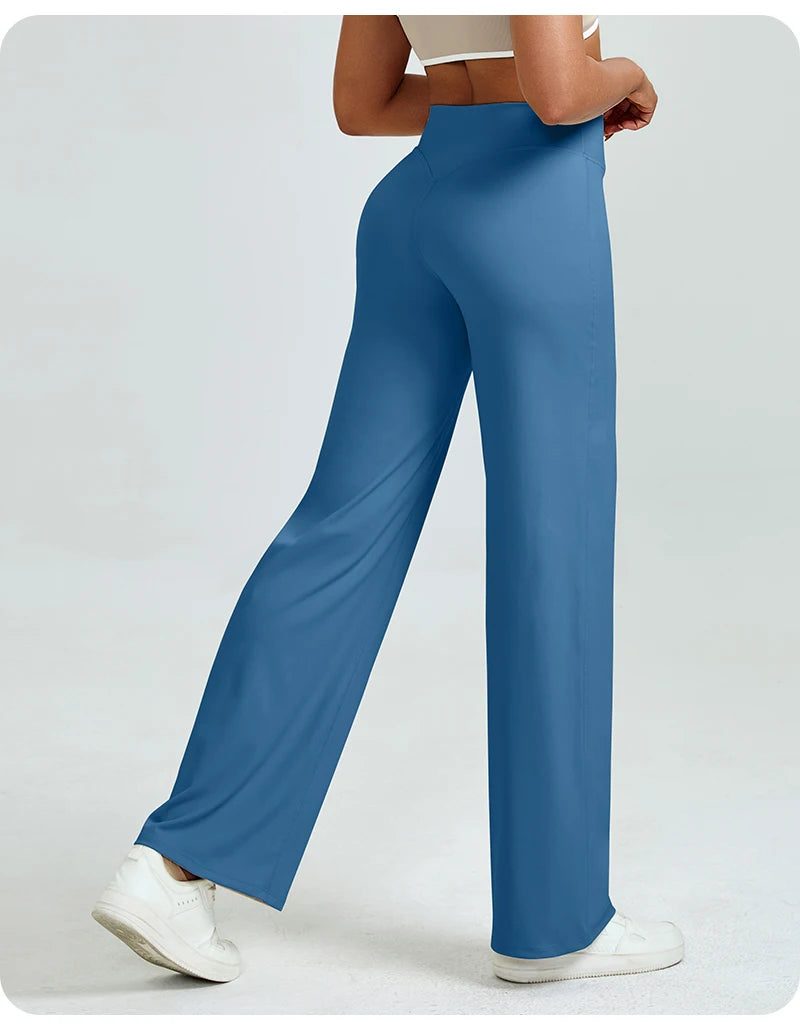 High Waisted Straight Leg Yoga Pants for Women, Naked Feeling Butt Lifting Loose Fit Workout Trousers, Slimming Gym Pants Fit2Great