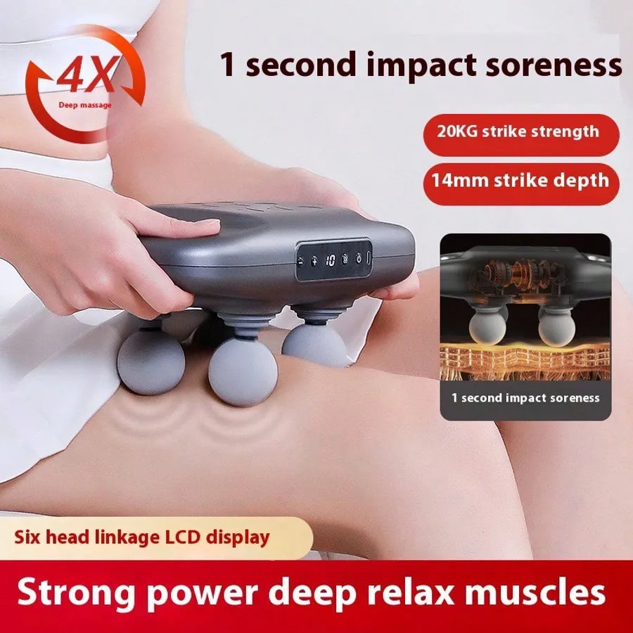 Professional Four-Head Fascia Massage Gun – Deep Tissue Relief
