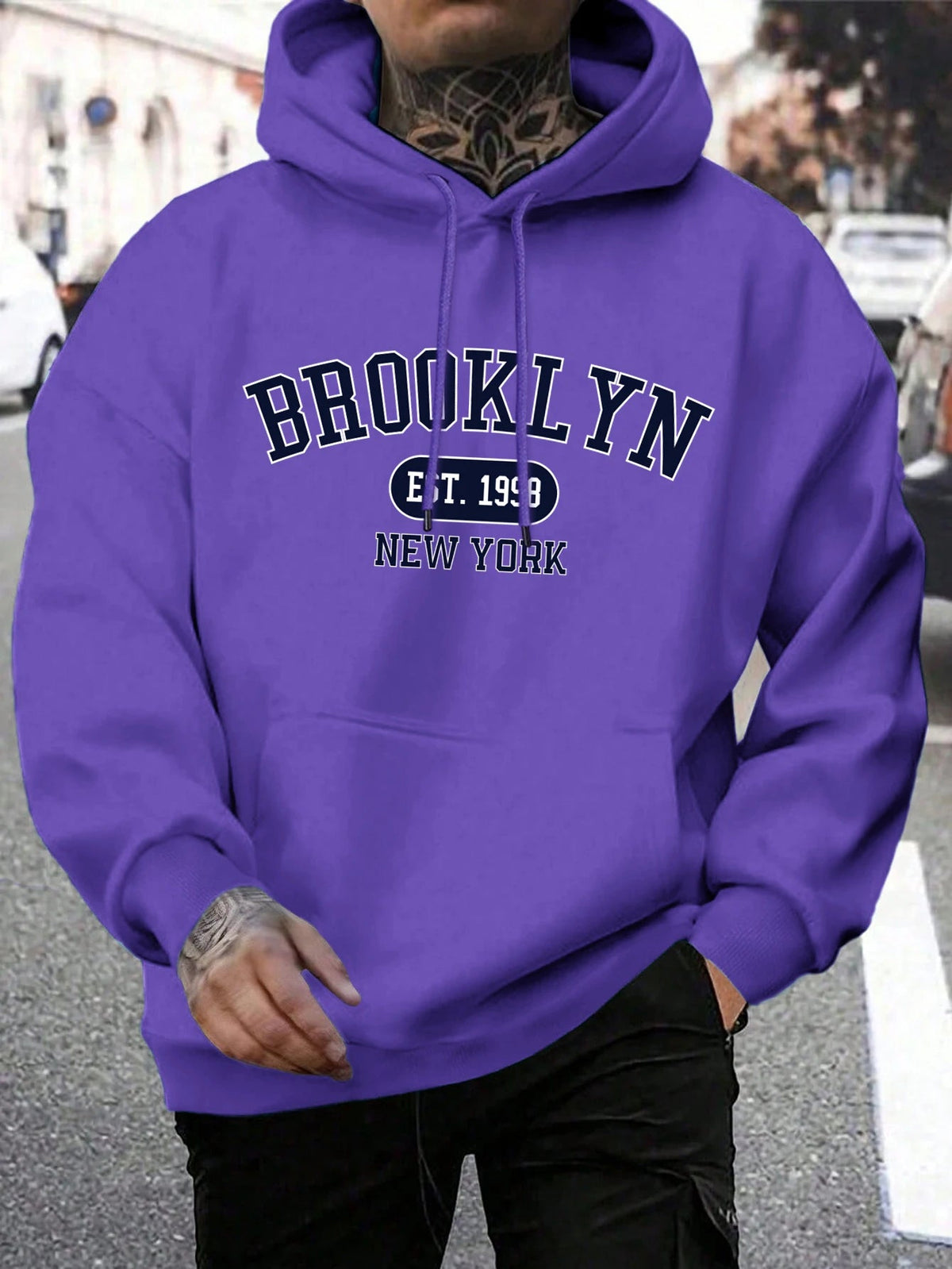 Men Hoodies Harajuku Crewneck Hoodie Fashion Oversize Hoody Autumn Comfortable Tracksuit Brooklyn Est 1998 New York Printing Fit2Great