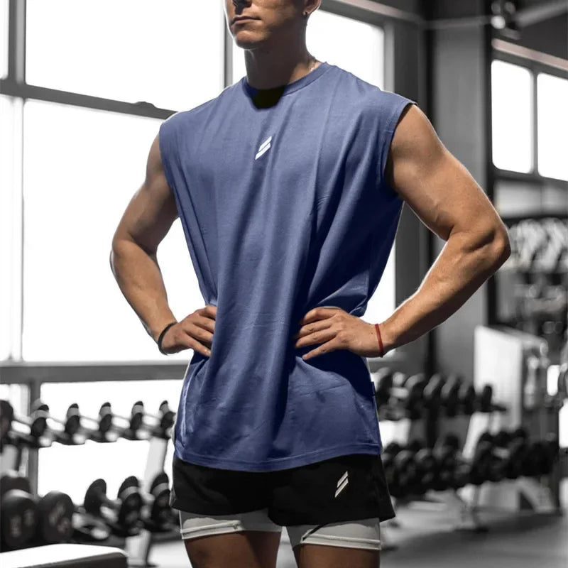 Sleeveless T-shirt Men Quick-drying Fitness Bodybuilding Shirt Male Fashion Basketball Vest Mesh Breathable Summer Gym Tank Men Fit2Great