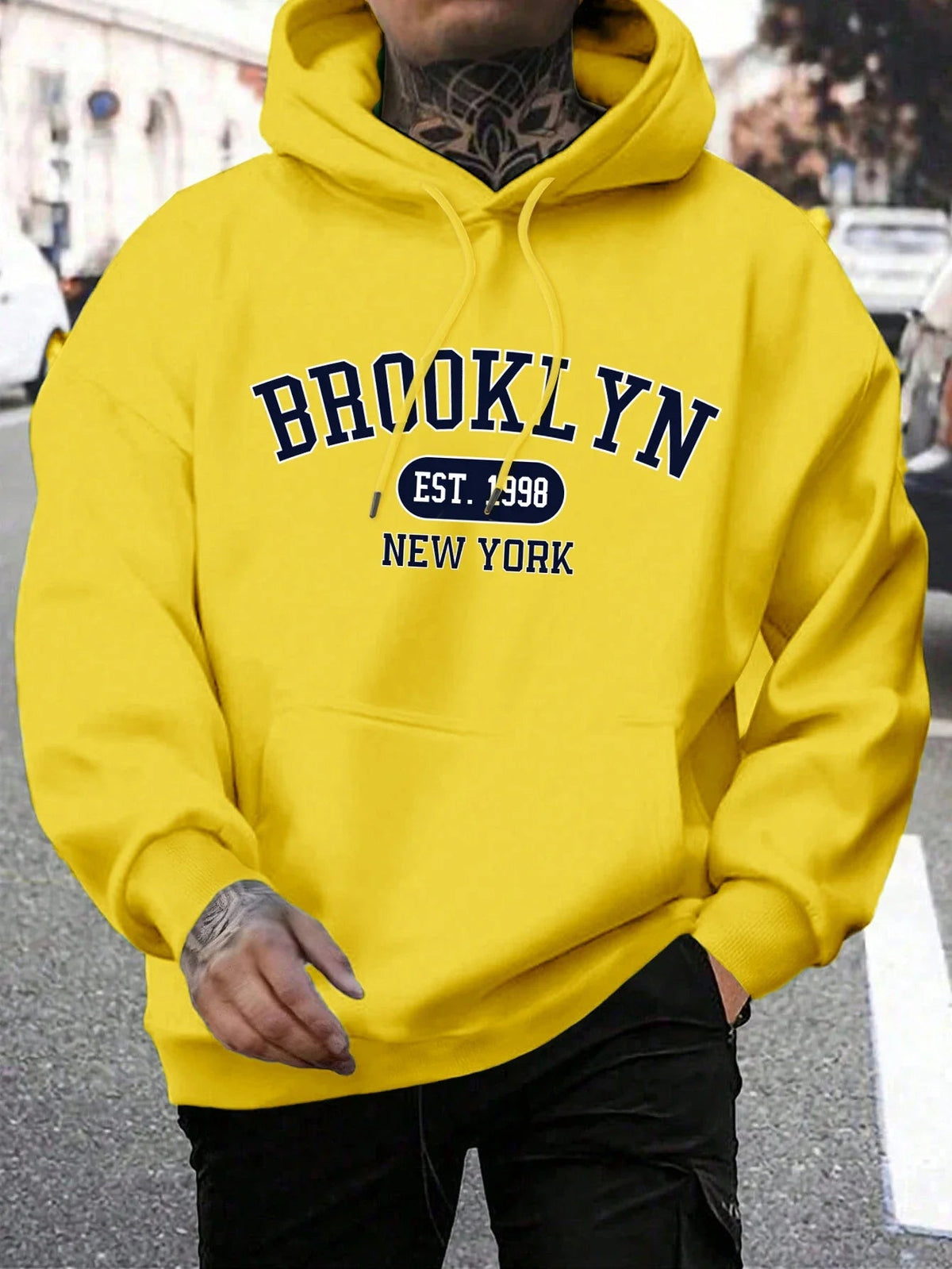 Men Hoodies Harajuku Crewneck Hoodie Fashion Oversize Hoody Autumn Comfortable Tracksuit Brooklyn Est 1998 New York Printing Fit2Great