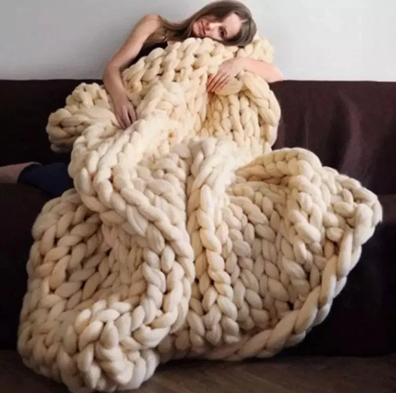 Weighted Knitted Weighted Blanket Queen Size Handmade Minky Chunky Throw Blanket Soft And Breathable Best Gift For Christmas Fit2Great