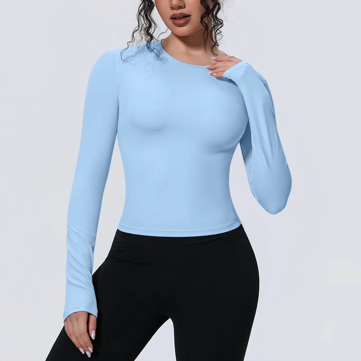 Woman's Yoga Long Sleeved Gym Sports Running Top Slim Breathable Soild Color Fitness Top Running Shirts Gym Top Yoga Sport Top Fit2Great