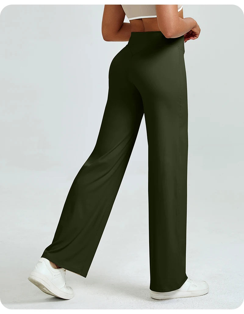 High Waisted Straight Leg Yoga Pants for Women, Naked Feeling Butt Lifting Loose Fit Workout Trousers, Slimming Gym Pants Fit2Great