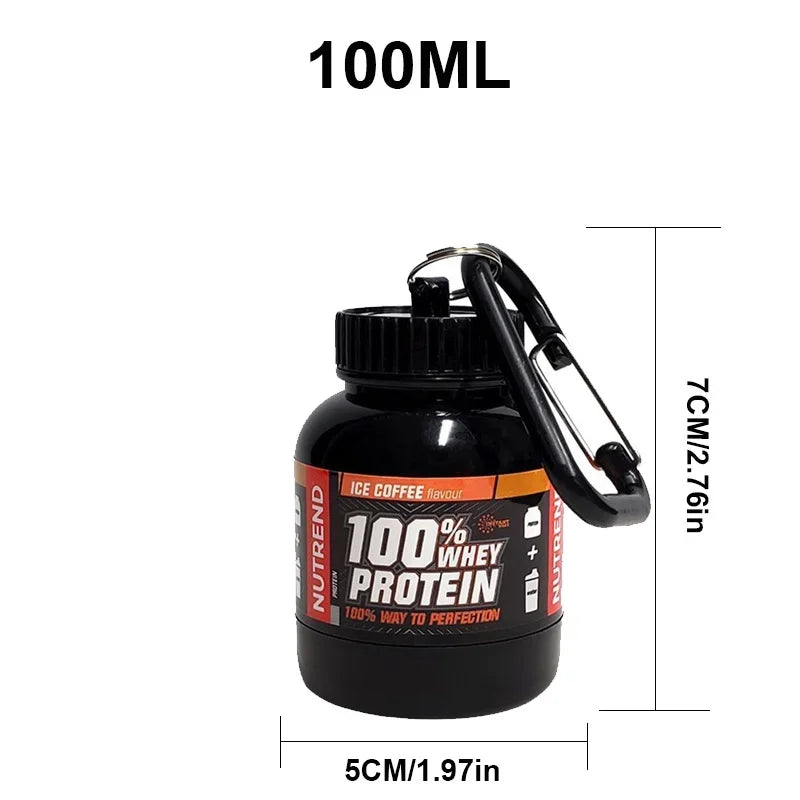 Portable Protein Powder Supplement Container – Lightweight Storage Bottle