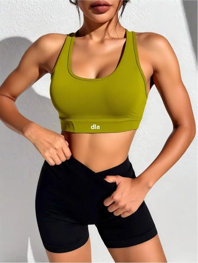 2026 Women's Sports Bra, One-Piece Fixed Shock-Absorbing Fitness Top for Running, Yoga, and Workout with Back Support Fit2Great