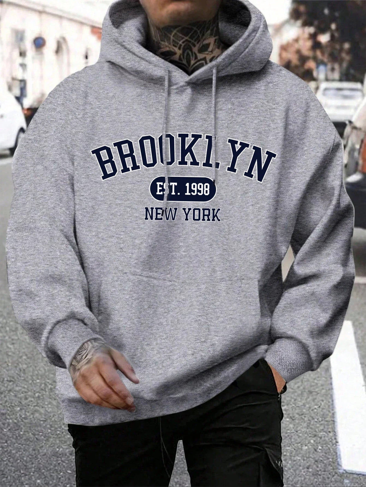 Men Hoodies Harajuku Crewneck Hoodie Fashion Oversize Hoody Autumn Comfortable Tracksuit Brooklyn Est 1998 New York Printing Fit2Great