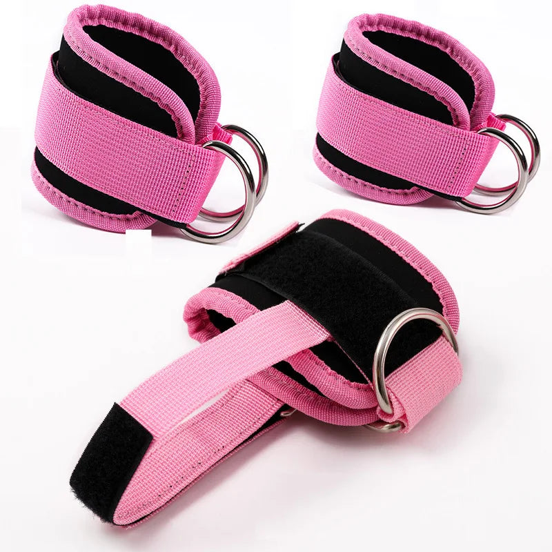 Pink Ankle Straps for Cable Machines Comfortable & Durable