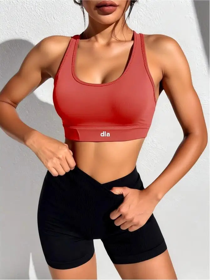 2026 Women's Sports Bra, One-Piece Fixed Shock-Absorbing Fitness Top for Running, Yoga, and Workout with Back Support Fit2Great