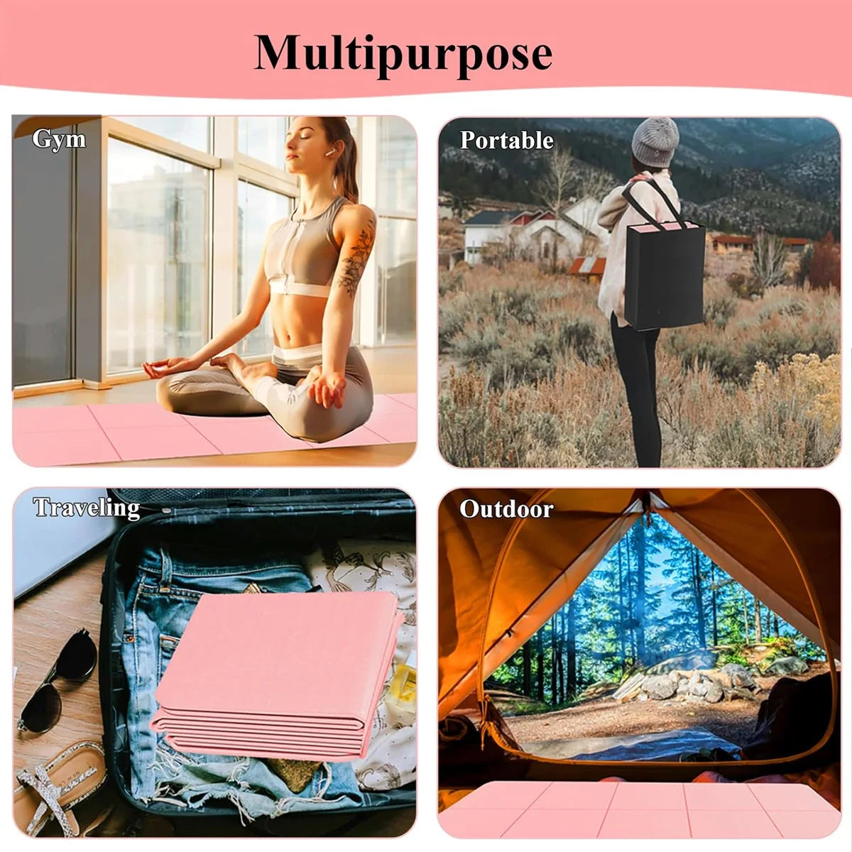 TPE Foldable Fitness Mat – Travel-Ready