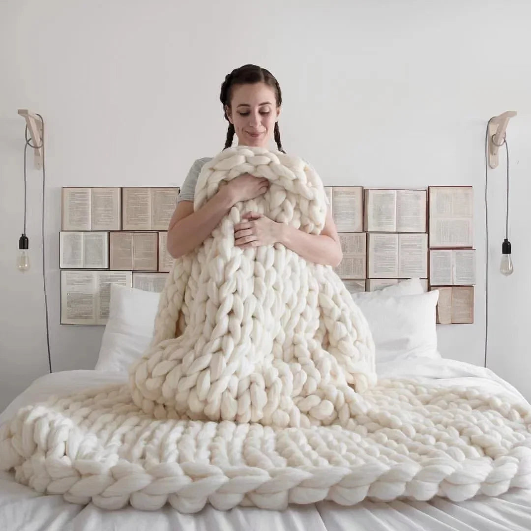 Weighted Knitted Weighted Blanket Queen Size Handmade Minky Chunky Throw Blanket Soft And Breathable Best Gift For Christmas Fit2Great