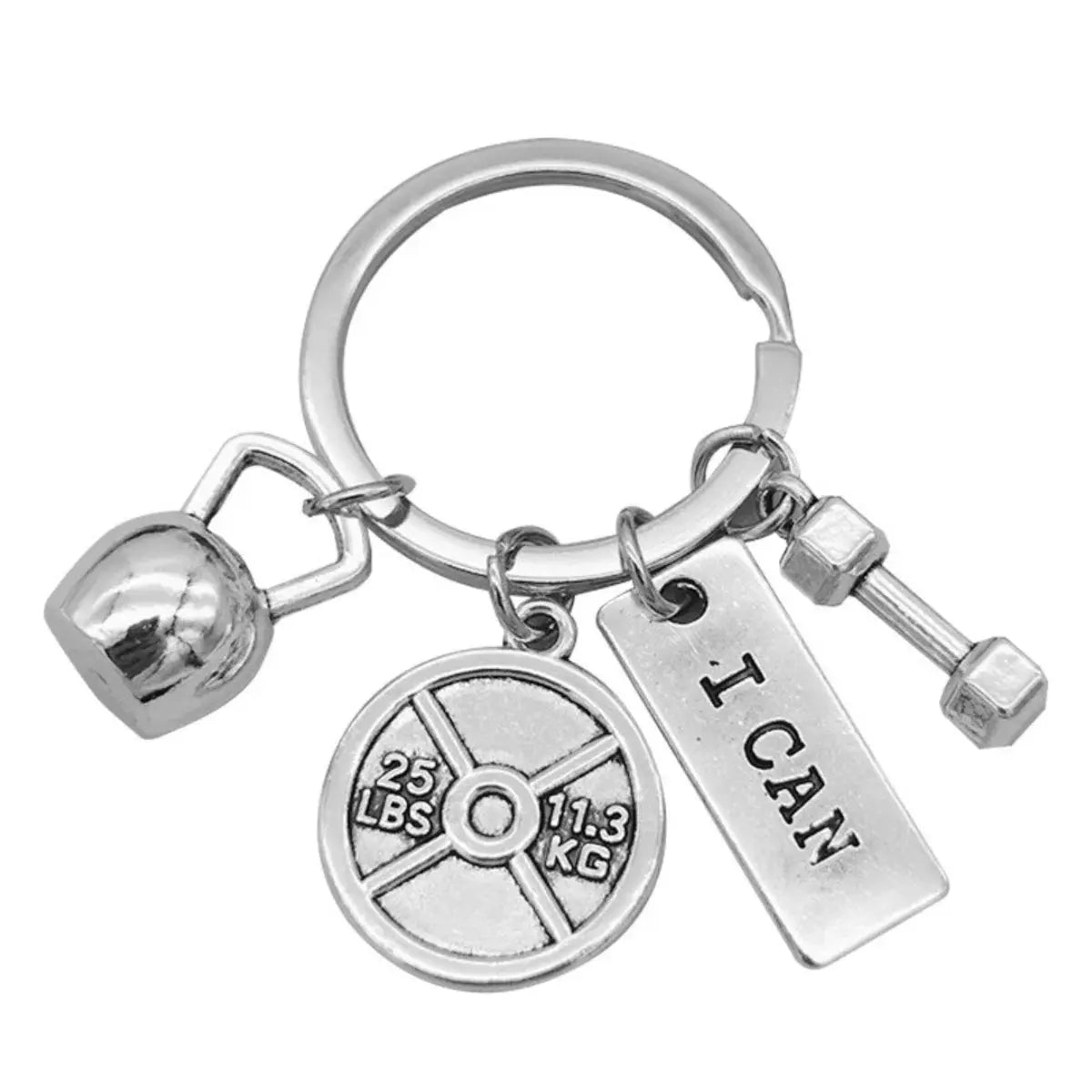 Strength Sports Barbell Dumbbell Charm Weight Fitness With Words Gym Crossfit Gifts Keyring Keychain Car Key Rings For Men Gift Fit2Great