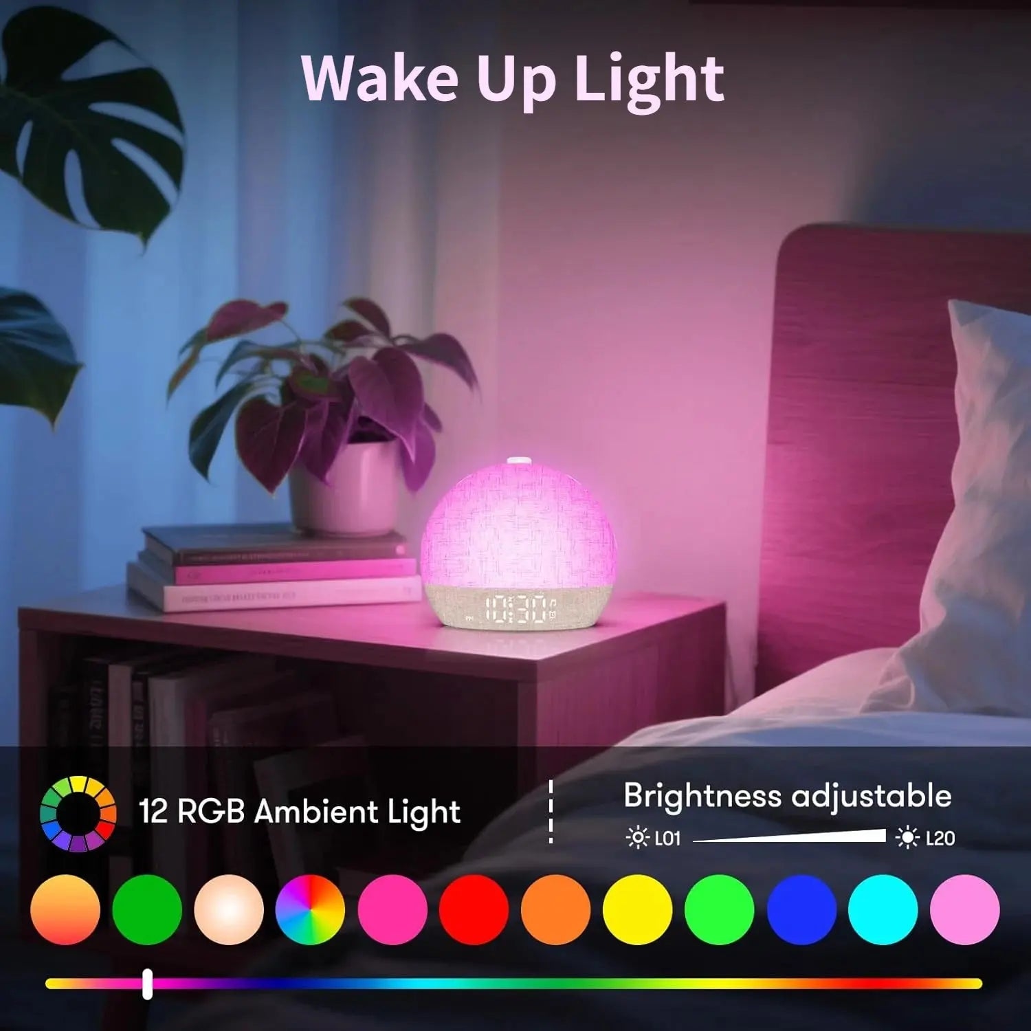 Sunrise Alarm Clock | Wake Up Light with White Noise & 30 Soothing Sounds