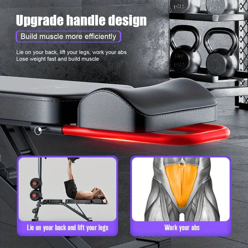 Versatile Home Gym Bench with Pull-Up Bar & Sit-Up Assist - Adjustable, Multi-Functional Fitness Equipment for Full Body Workout (Dumbbells Not Included), High Pull Rod, Bird Bench Fit2Great