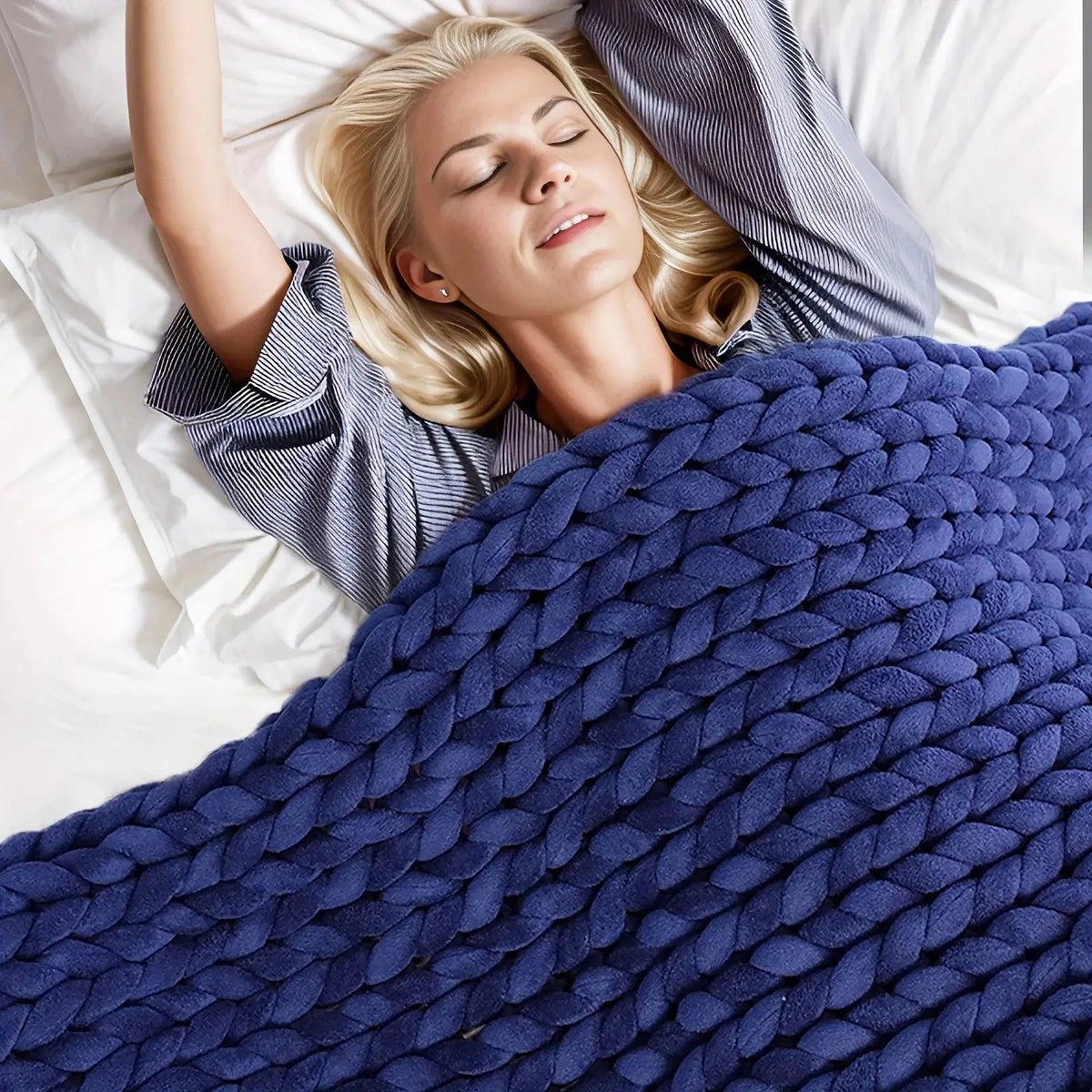 Weighted Knitted Weighted Blanket Queen Size Handmade Minky Chunky Throw Blanket Soft And Breathable Best Gift For Christmas Fit2Great