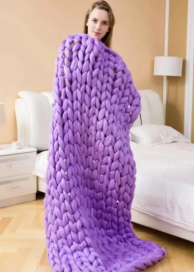 Weighted Knitted Weighted Blanket Queen Size Handmade Minky Chunky Throw Blanket Soft And Breathable Best Gift For Christmas Fit2Great