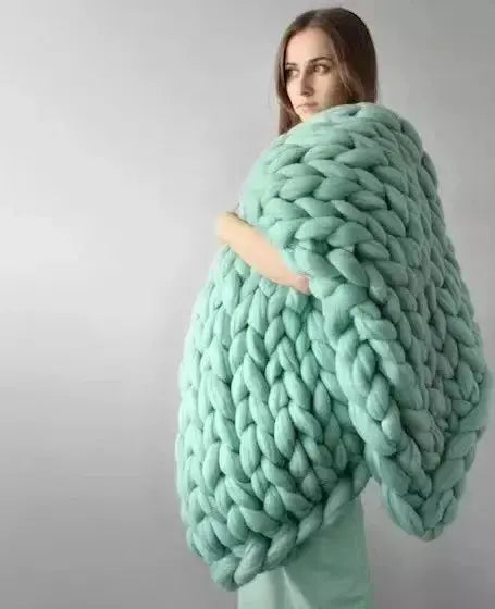 Weighted Knitted Weighted Blanket Queen Size Handmade Minky Chunky Throw Blanket Soft And Breathable Best Gift For Christmas Fit2Great