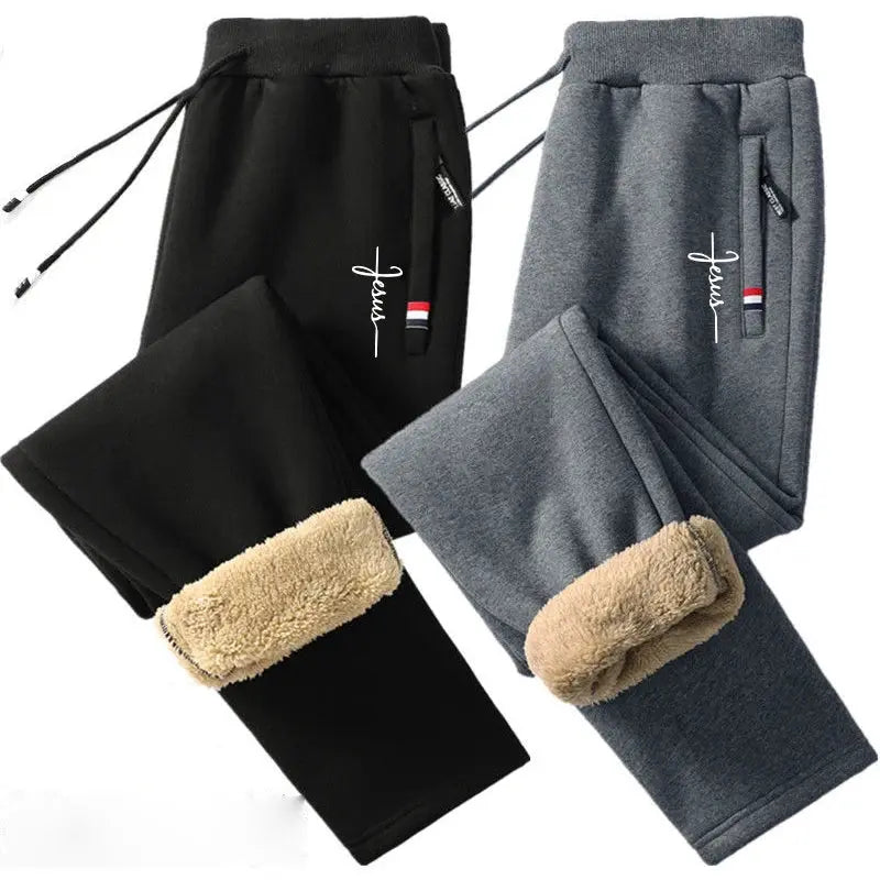 Winter Warm Pants Men's Thick Thermal Trousers Men Fitness Jogging Drawstring Pants Male Sweatpants M-5Xl Fit2Great