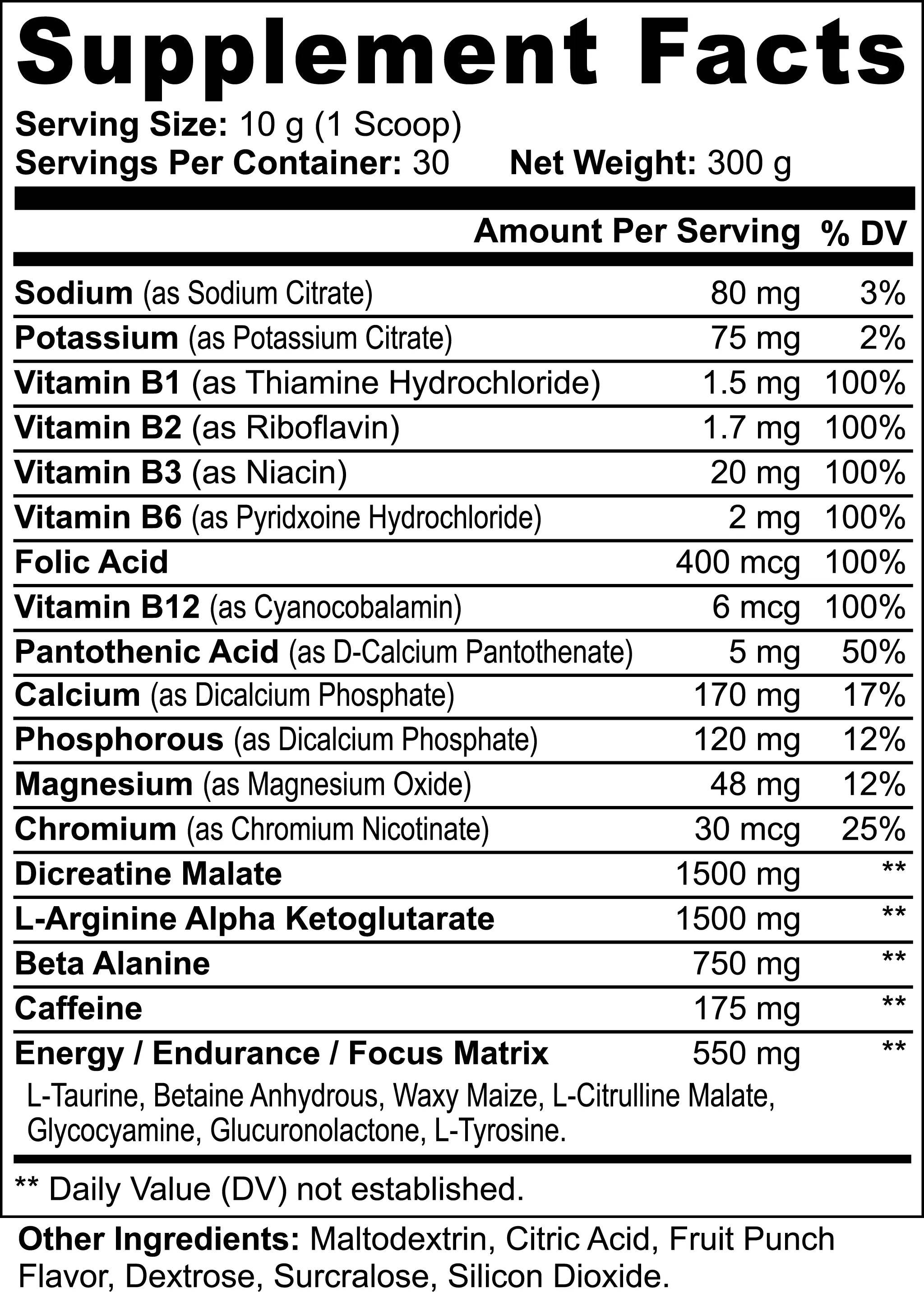 Nitric Shock Pre-Workout Powder (Fruit Punch) - Fit2Great