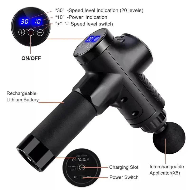 Pain Relief Fascial Massage Gun – Deep Tissue Muscle Therapy - Fit2Great