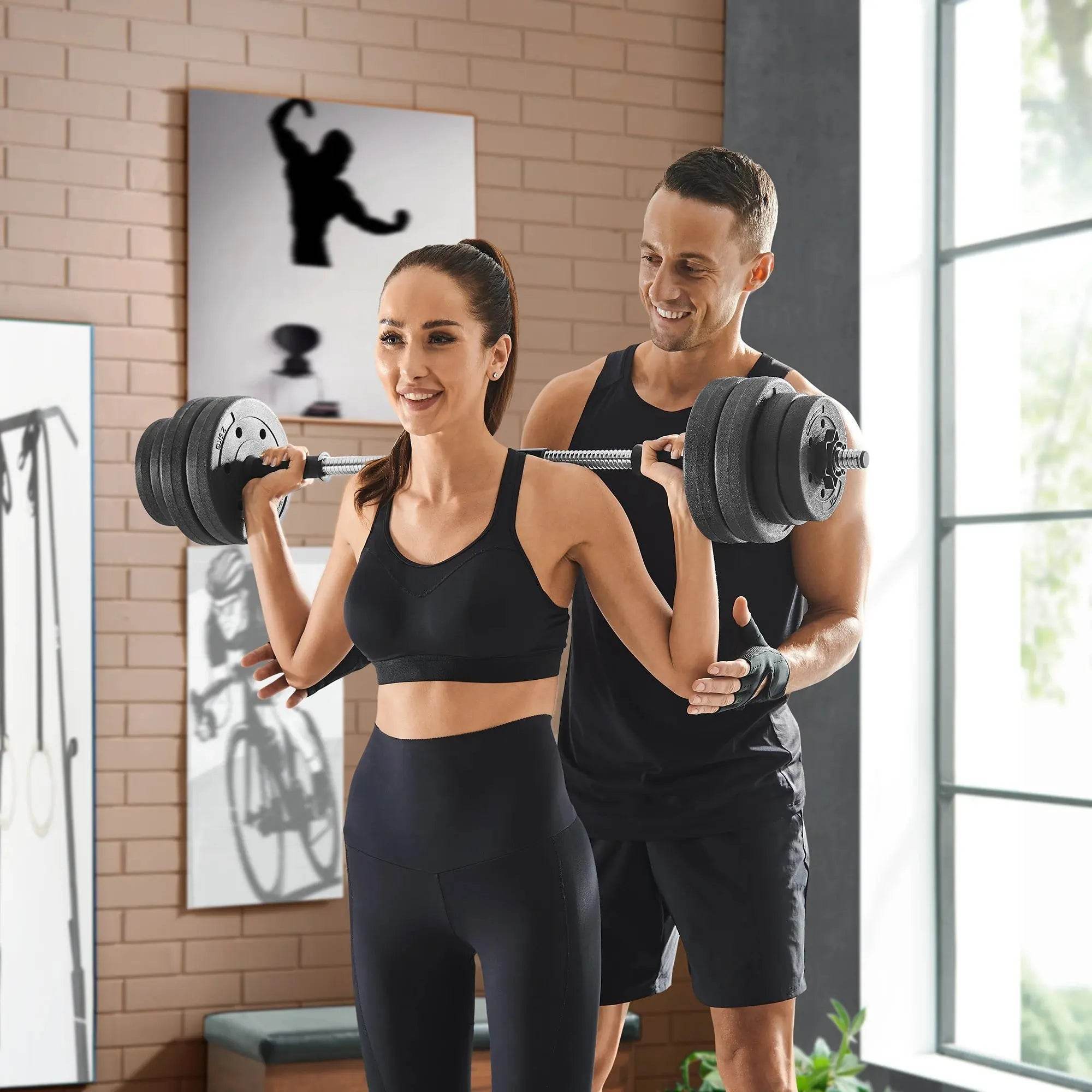 2 × 15 kg Adjustable Dumbbell Set with Connector Bar – 30 kg Total Weight - Fit2Great