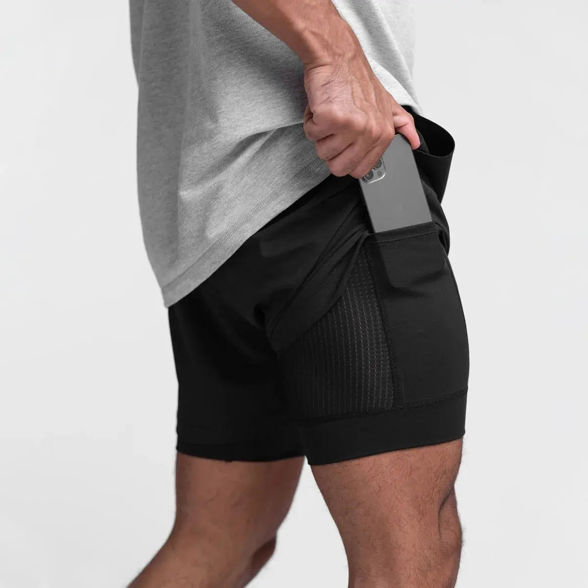 2025 Men's Breathable Double-Layer Running Shorts Quick-Dry Beach Fitness Gym Exercise 2-in-1 Shorts for Sports And Running Fit2Great