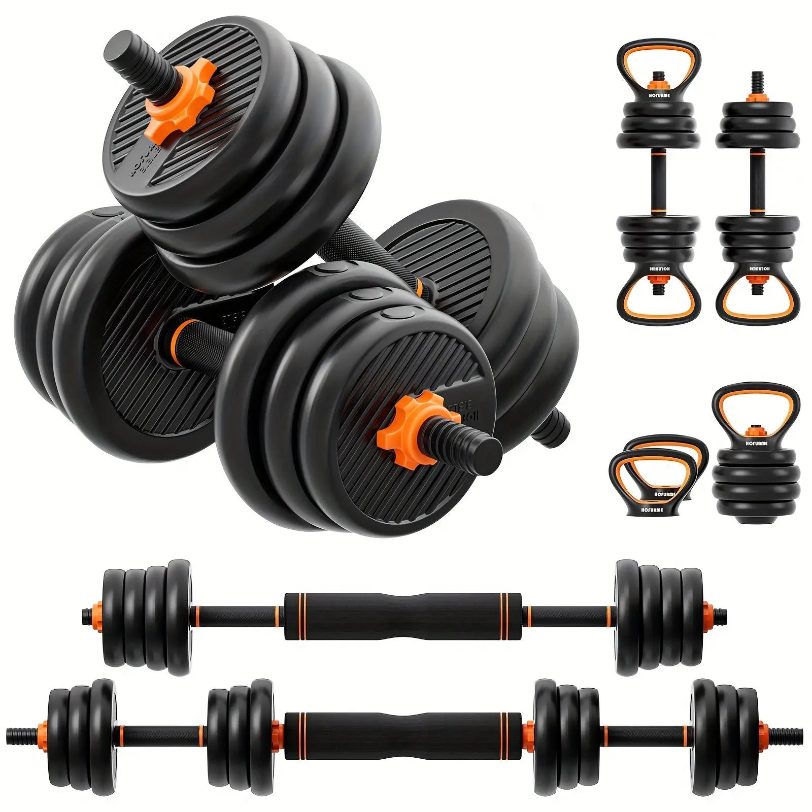 Adjustable Dumbbells Set, 77lbs/55lbs/33lbs 4 In1 Weight Dumbbells Set With Connector Used As Barbell, Kettlebells, Push Up Stand, Fitness Exercises For Home Gym Suitable Men & Women Fit2Great