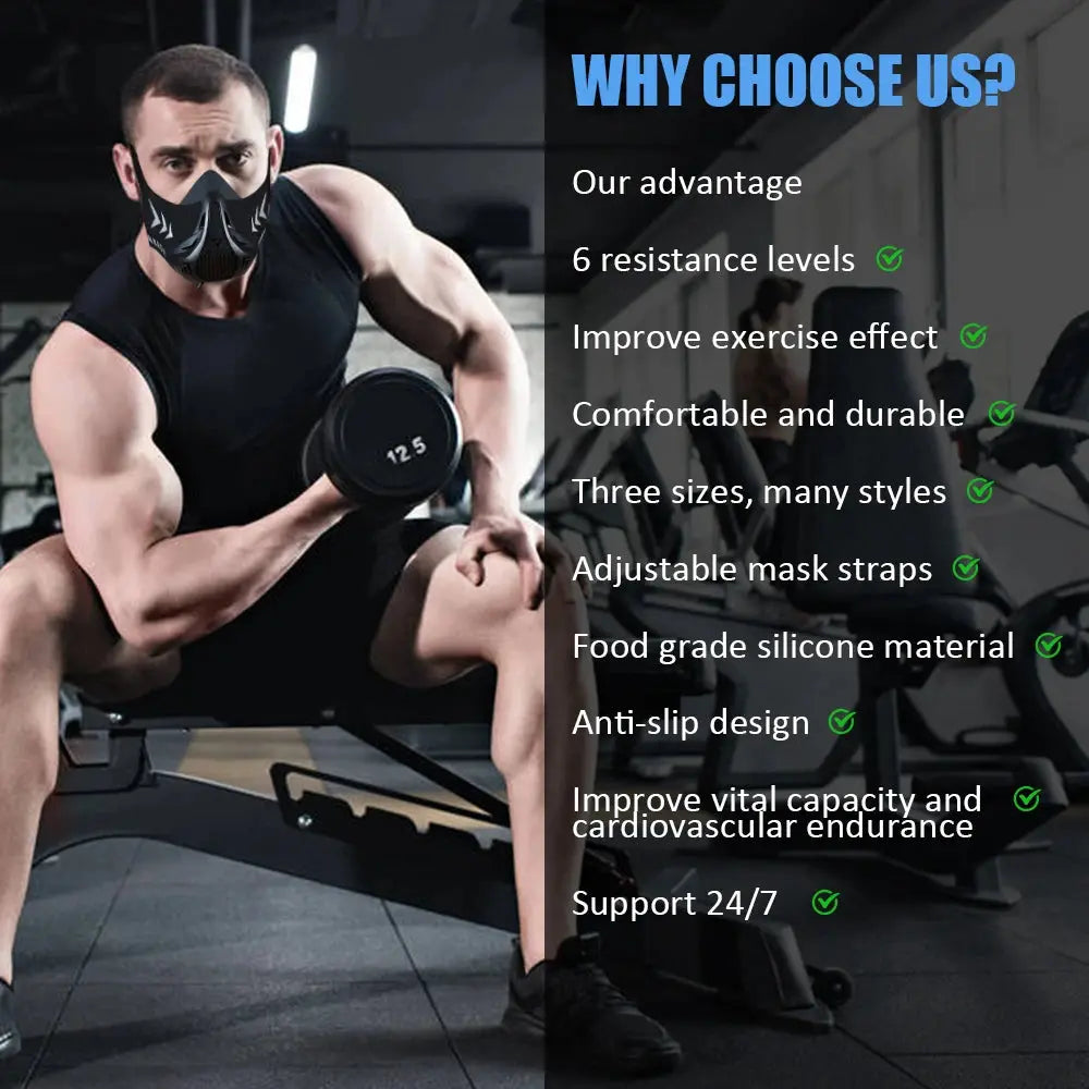 Altitude Training Mask | Adjustable Resistance Breathing Mask for Cardio Workouts