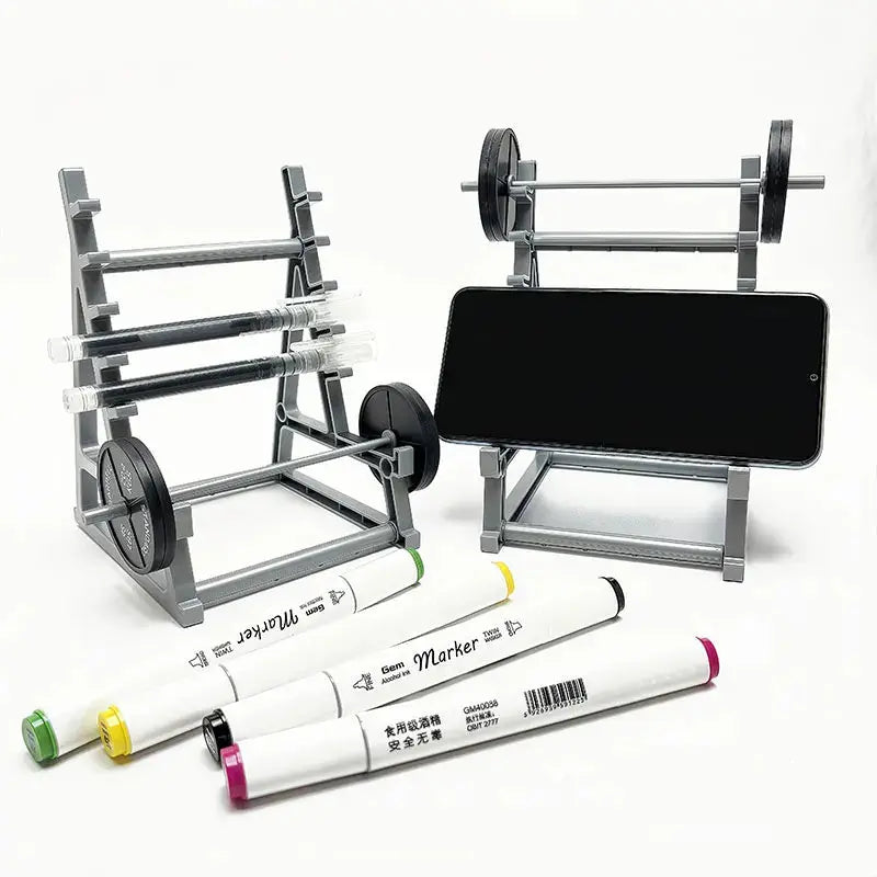 Barbell Design Desk Organizer For Pens Glasses, Smartphones Notebooks Mini Gym Equipment Office Decor Cool Stationery Gift Fit2Great