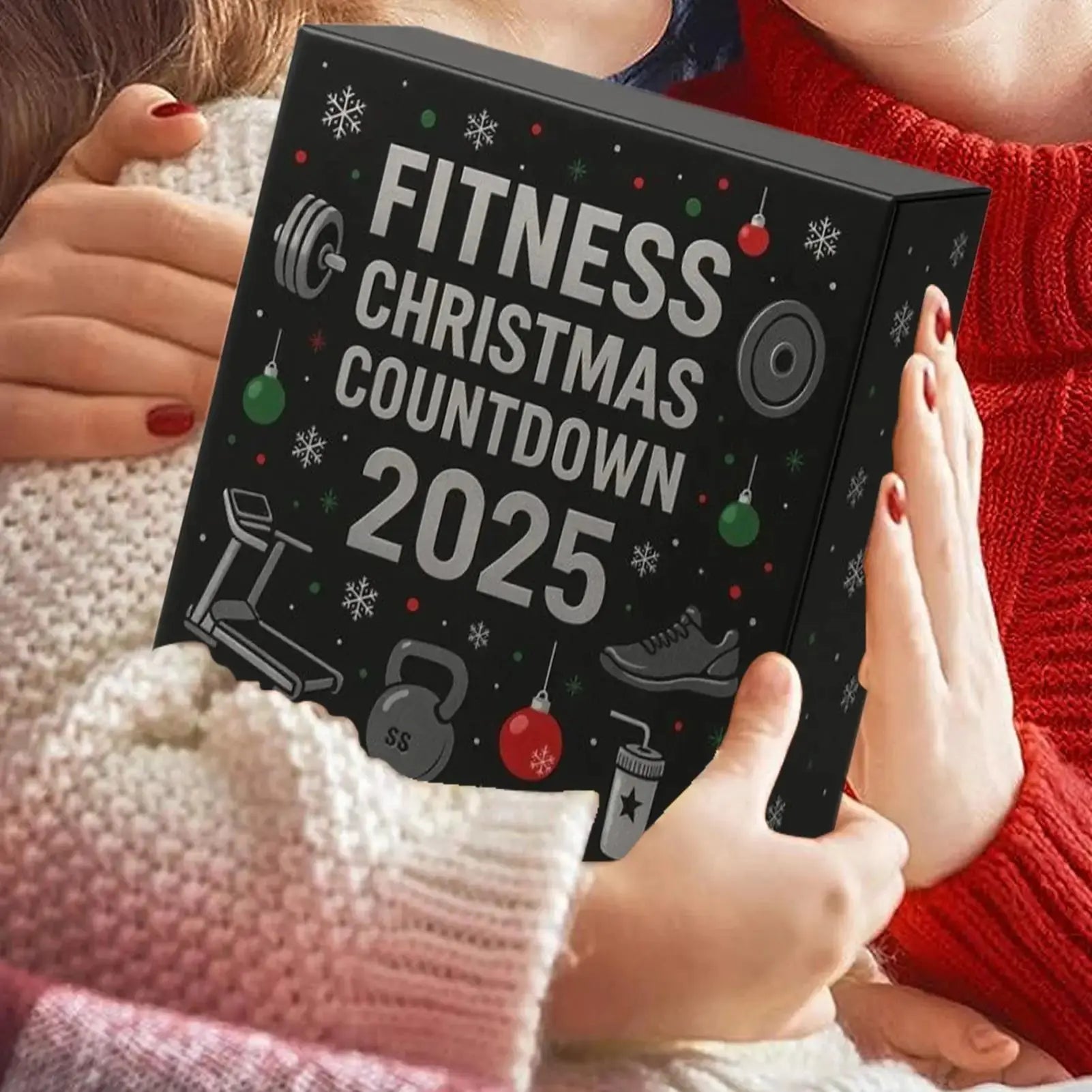 Christmas Countdown Calendar 2D Acrylic Ornament 24 Days Fitness Gear Christmas Decoration for Winter Holiday Party Home Gym Fit2Great