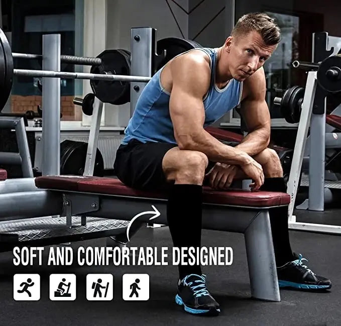 Compression Socks Running Men's Sports Socks Anti Fatigue Pain Relief 20-30 Mmhg Women's Nurses Fitness Golf Rugby Basketball Fit2Great