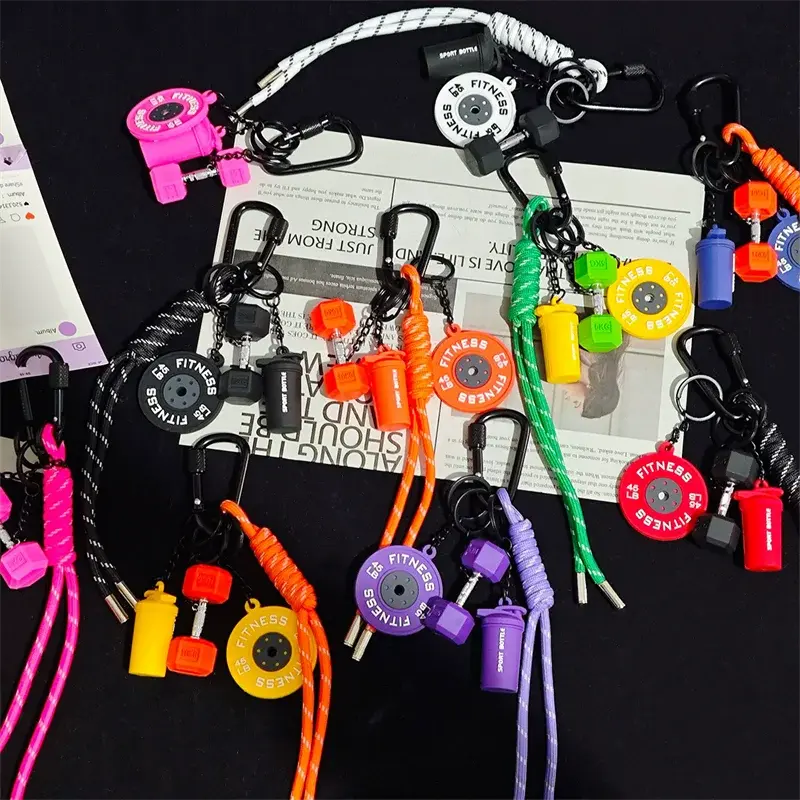 Dopamine Fitness Series Pendant D-shaped Buckle Detachable Barbell Plates Key Chain Creative Barbell Plates Fit2Great