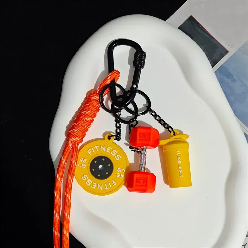 Dopamine Fitness Series Pendant D-shaped Buckle Detachable Barbell Plates Key Chain Creative Barbell Plates Fit2Great