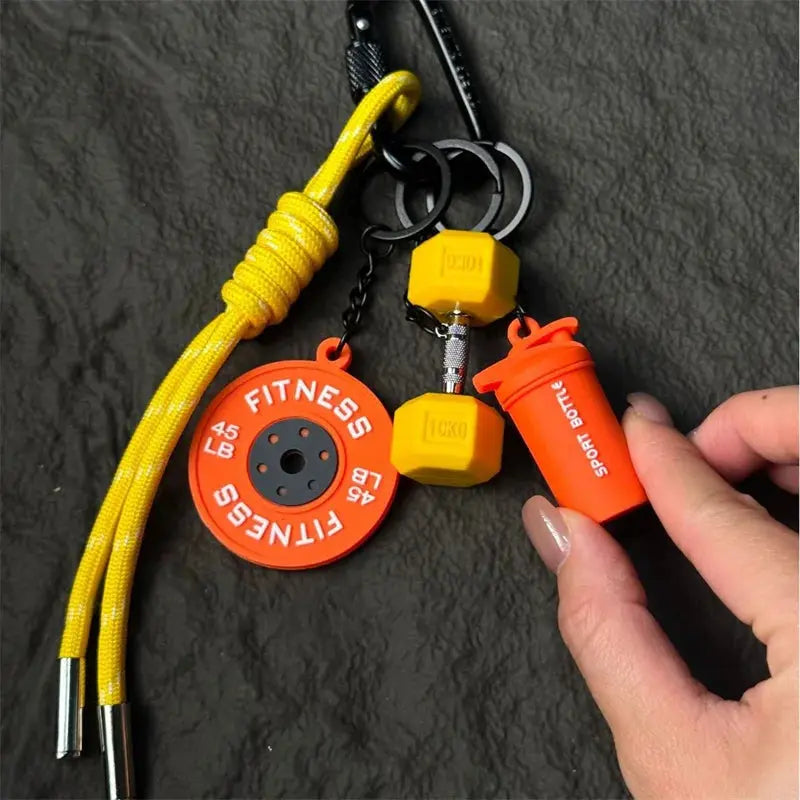 Dopamine Fitness Series Pendant D-shaped Buckle Detachable Barbell Plates Key Chain Creative Barbell Plates Fit2Great