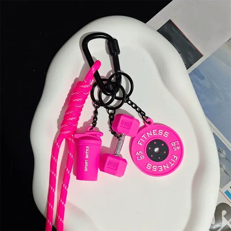 Dopamine Fitness Series Pendant D-shaped Buckle Detachable Barbell Plates Key Chain Creative Barbell Plates Fit2Great