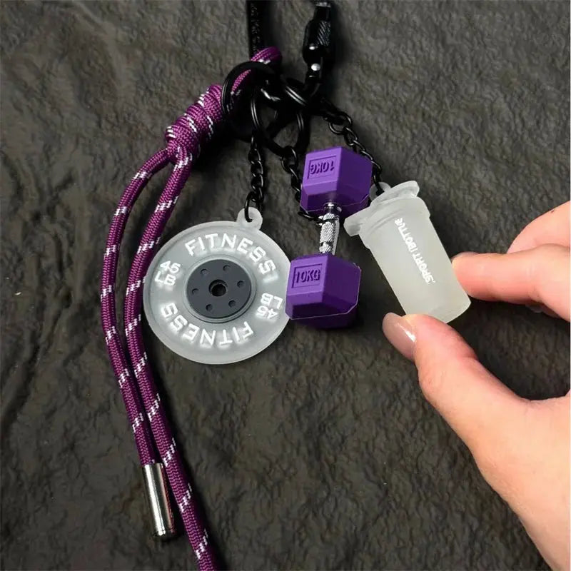Dopamine Fitness Series Pendant D-shaped Buckle Detachable Barbell Plates Key Chain Creative Barbell Plates Fit2Great