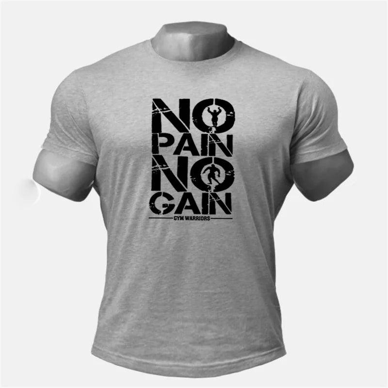 Gym Clothing Men workout T Shirt  NO PAIN NO GAIN