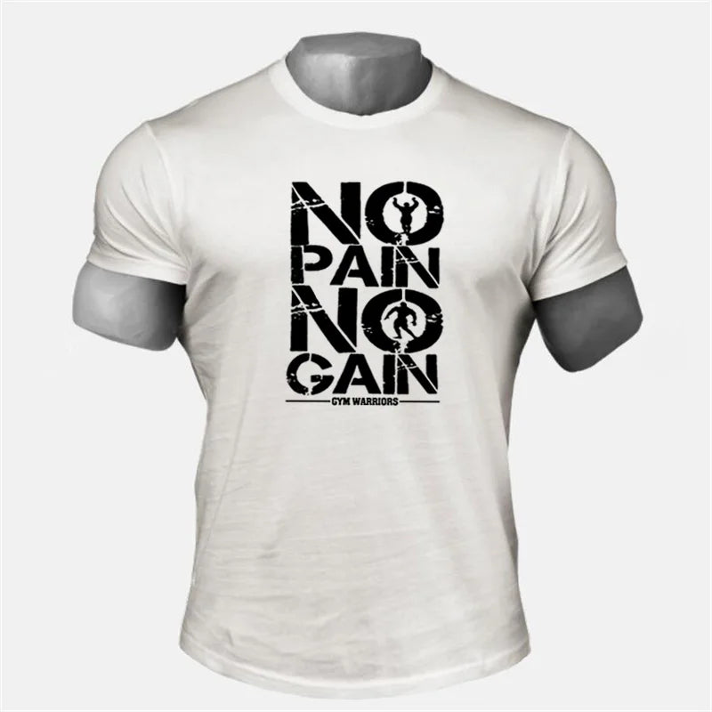 Gym Clothing Men workout T Shirt  NO PAIN NO GAIN