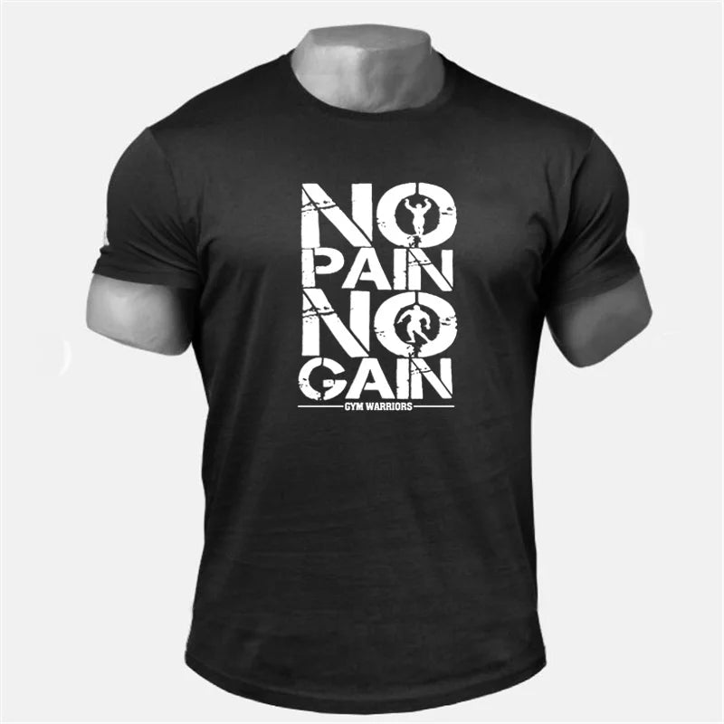 Gym Clothing Men workout T Shirt  NO PAIN NO GAIN