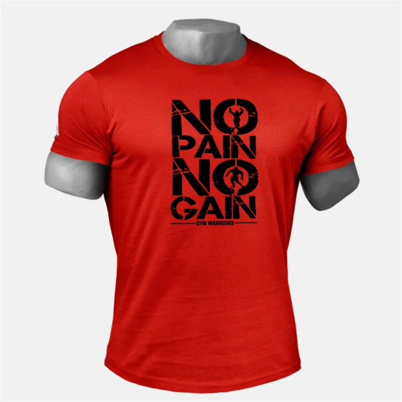 Gym Clothing Men workout T Shirt  NO PAIN NO GAIN