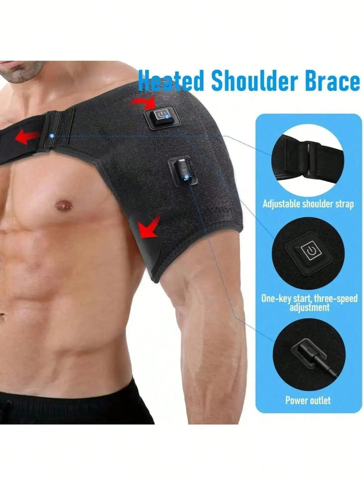 Heated Shoulder & Knee Heating Pad with Vibration Therapy | Pain Relief Brace Fit2Great