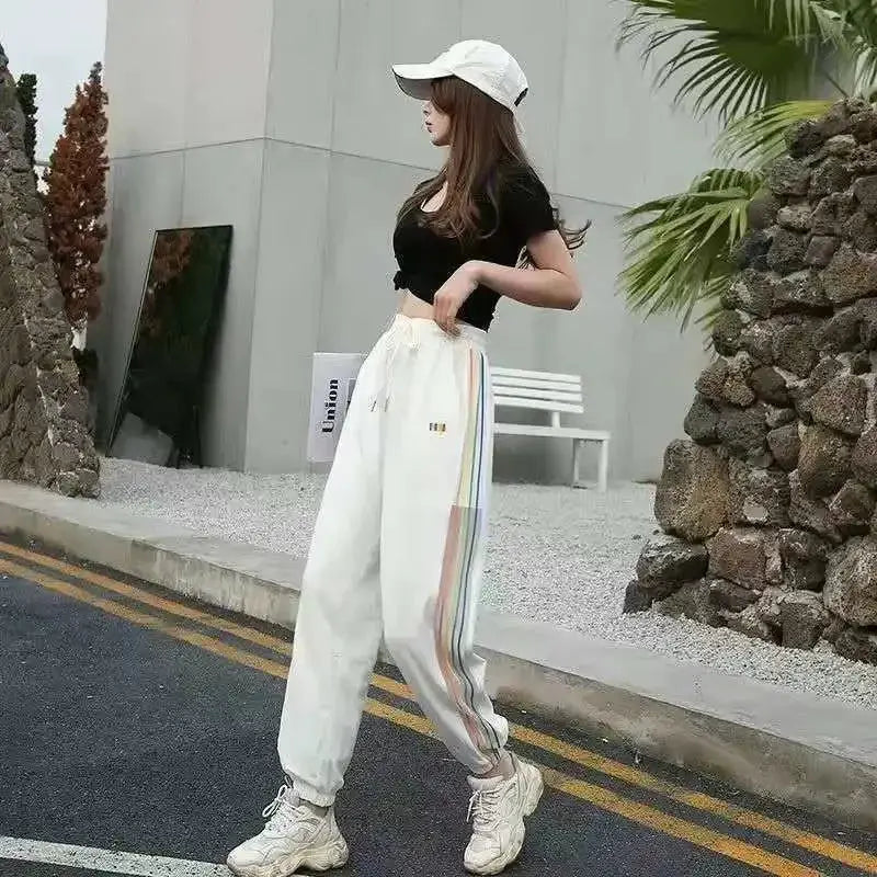 Joggers White Female Pants Fitness Elastic Waist Trousers for Women Clothes Sweatpants Jogging Harem Black with Pockets Sports G Fit2Great