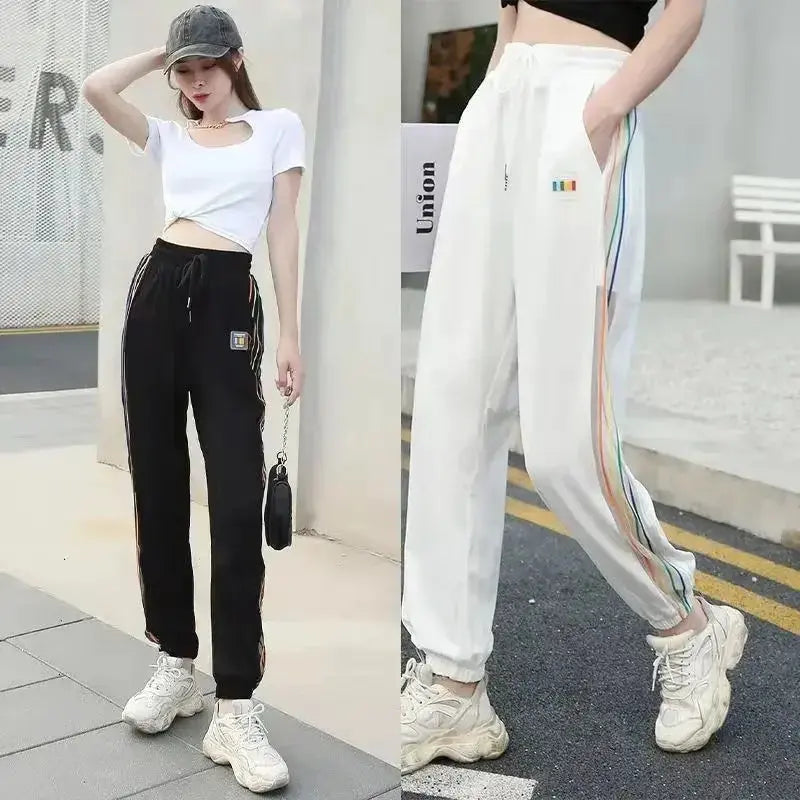 Joggers White Female Pants Fitness Elastic Waist Trousers for Women Clothes Sweatpants Jogging Harem Black with Pockets Sports G Fit2Great
