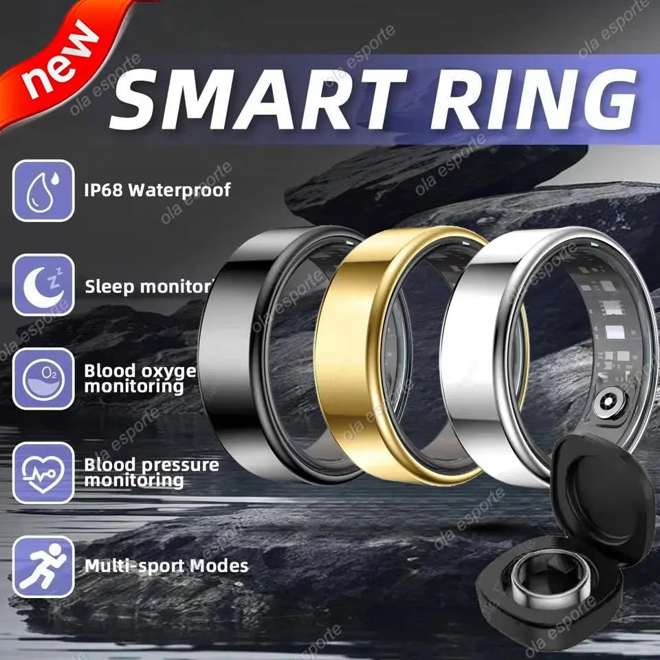 Men Women Smart Ring With Charging Case Heart Rate Sleep Sport Fitness Tracker 3ATM Take Photo SmartRing Android IOS Fit2Great