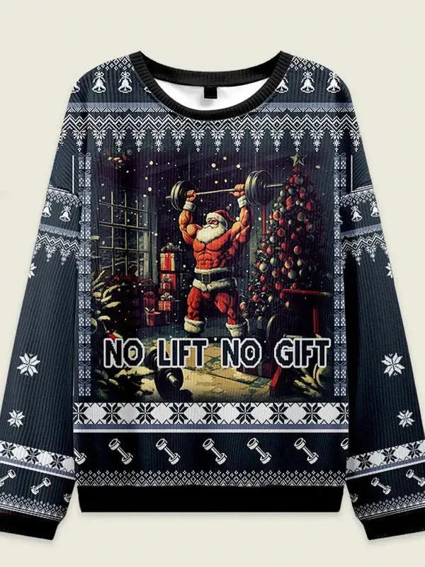 New 3D Printed Muscle Santa Ugly Christmas Sweaters Funny Fitness Santa Claus Pattern Holiday Xmas Sweatshirt Unisex Tracksuits Fit2Great