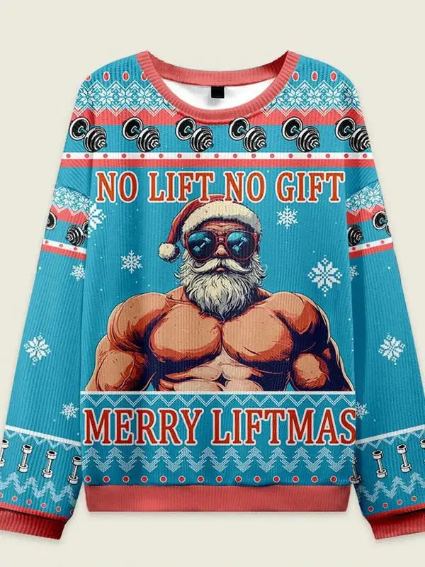 New 3D Printed Muscle Santa Ugly Christmas Sweaters Funny Fitness Santa Claus Pattern Holiday Xmas Sweatshirt Unisex Tracksuits Fit2Great