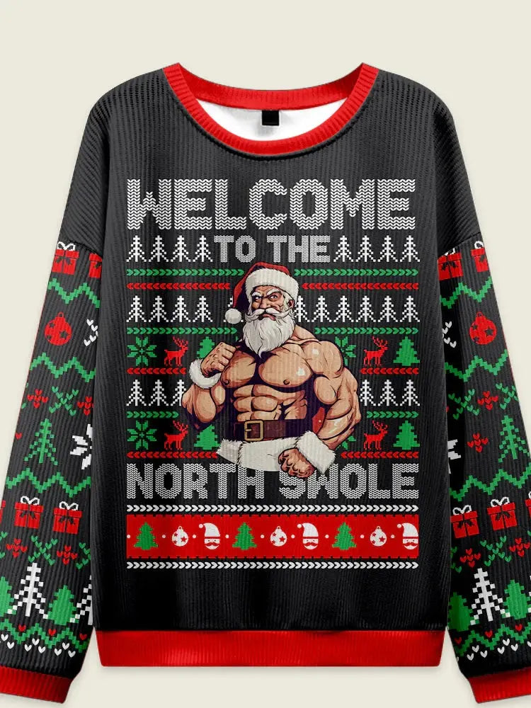 New 3D Printed Muscle Santa Ugly Christmas Sweaters Funny Fitness Santa Claus Pattern Holiday Xmas Sweatshirt Unisex Tracksuits Fit2Great