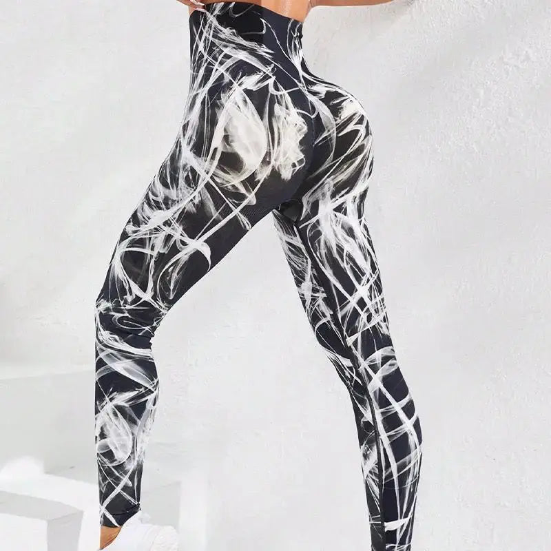 New Tye Die Seamless Yoga Pants 3D Printed Women High Waist Lifting Hip Honey Peach Hip Fitness Gym Leggings Running Sport Pants Fit2Great
