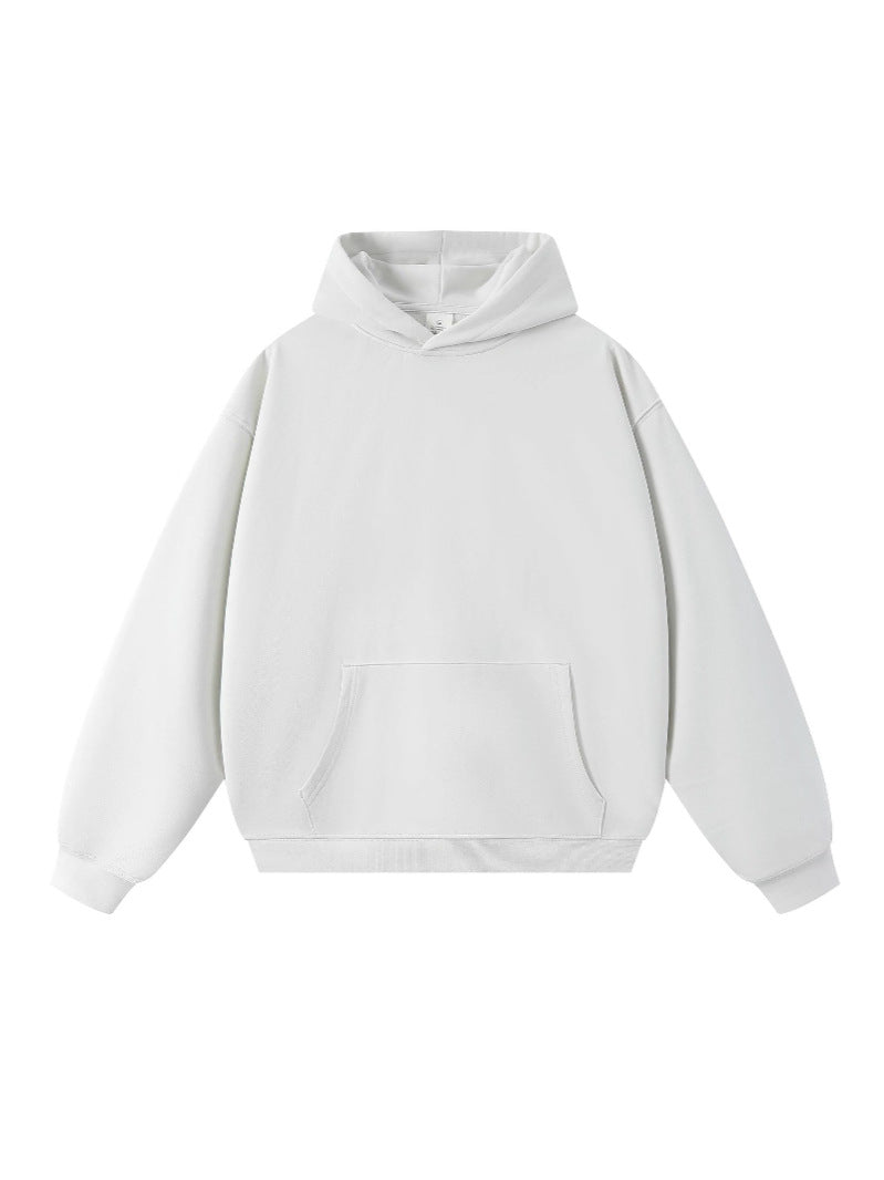 Sweatshirt 380g Terry Spring and Autumn American Style Thin Drop Shoulder Loose Fit Solid Color Hoodie for Men Trendy Versatile Fit2Great